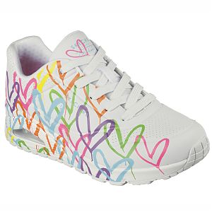 Skechers pantofi dama sport UNO HIGHLIGHT LOVE 177981 WHITE/MULTICOLOUR