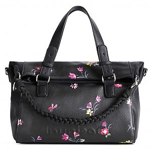 Desigual geanta dama negru cu flori 22SAXP95